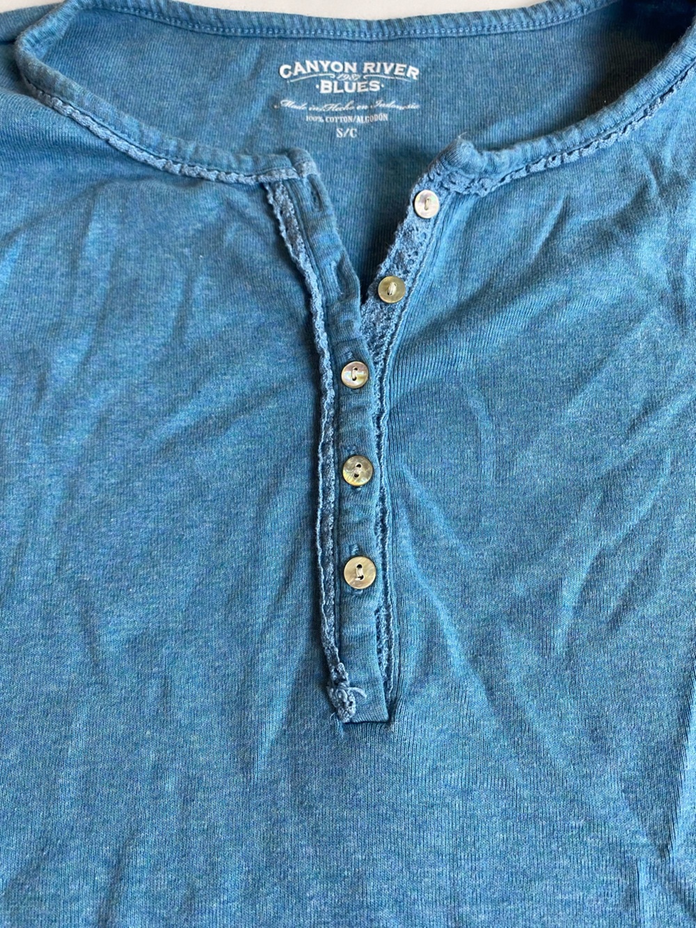 Canyon River Blues Teal Blue Henley Shirt
